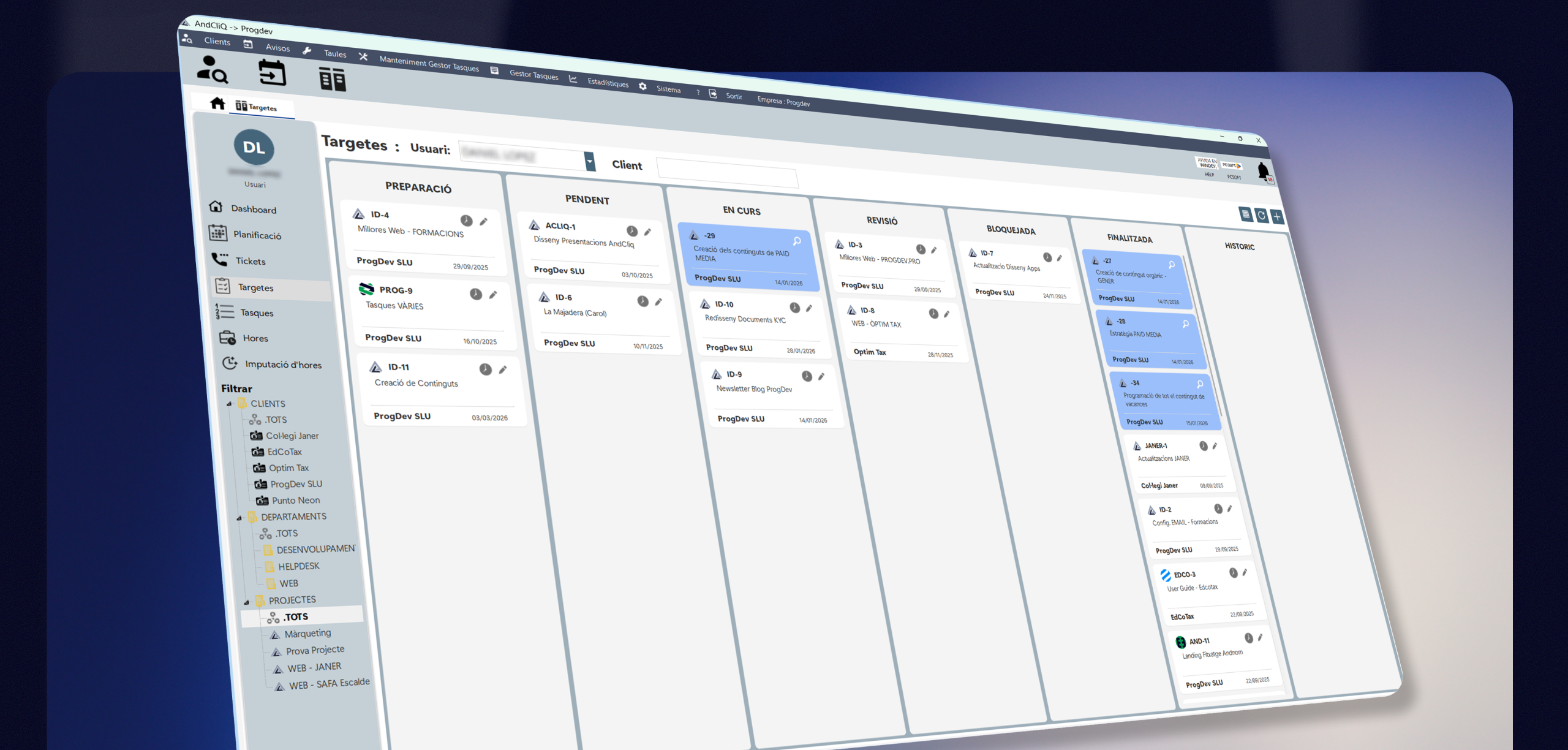 Software de gestió operativa per a gestories i agències amb gestió de tasques i projectes per client